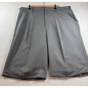 Montique Walking Shorts Mens 40x12 Gray Classic Preppy Cuffed Hem‎